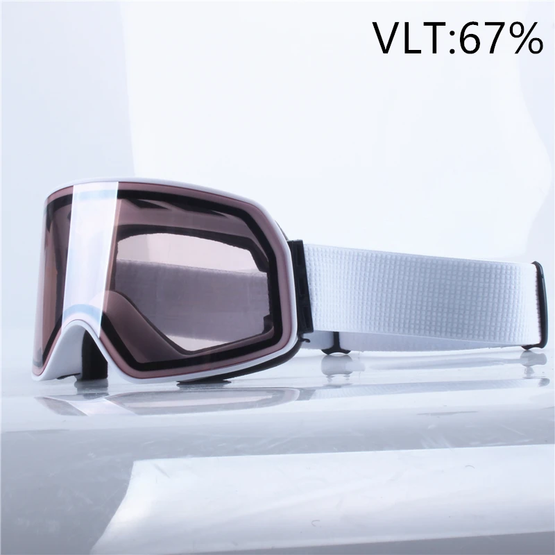 NONE Große Ski-Snowboardbrille für Damen und Herren, Skibrille, Maske, UV 400, Schneeschutz über Brille, für Erwachsene, doppelt, beschlagfrei, zylindrisch 10