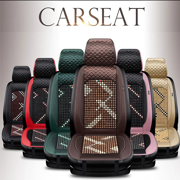 Xiangta Wood Beaded Seat Cushion High Quality Red Premium Quality Car Massaging Double Strung Wood Beaded Seat Cushion