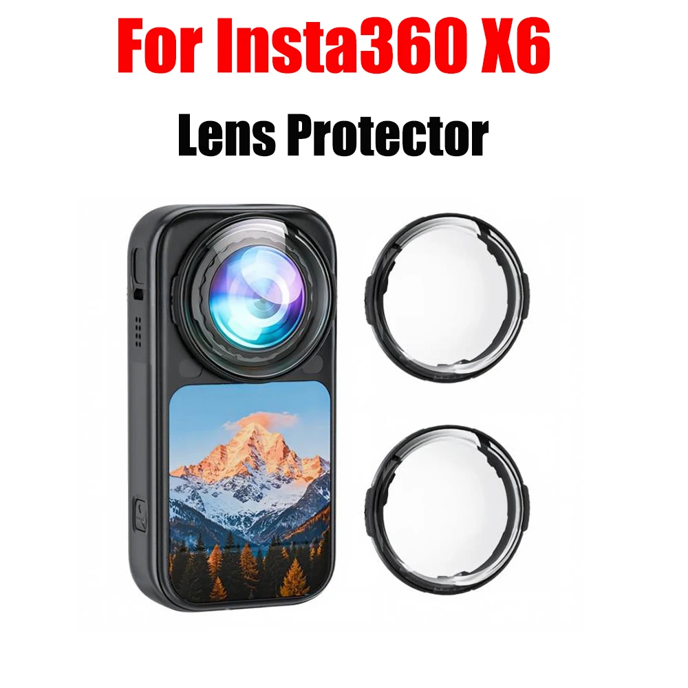 Protection d'objectif pour Insta360 X6, verre trempé/PC anti-rayures, protection d'objectif pour caméra 360, sans bord noir, accessoire de protection à clipser.