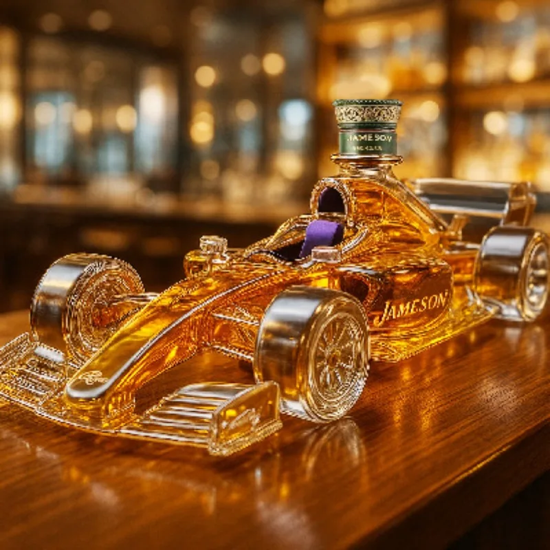 Personalized and Creative Whiskey Decanter in The Shape of A Racing Car,Glass Bottle with A Crown,Suitable forBrandy Enthusiasts view 5