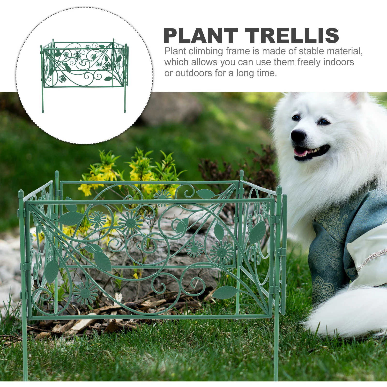 

1 set Horizontal Plant Climbing Frame Garden Trellis Vine Support Rack Green Screen Stand for Roses Peas Supplies