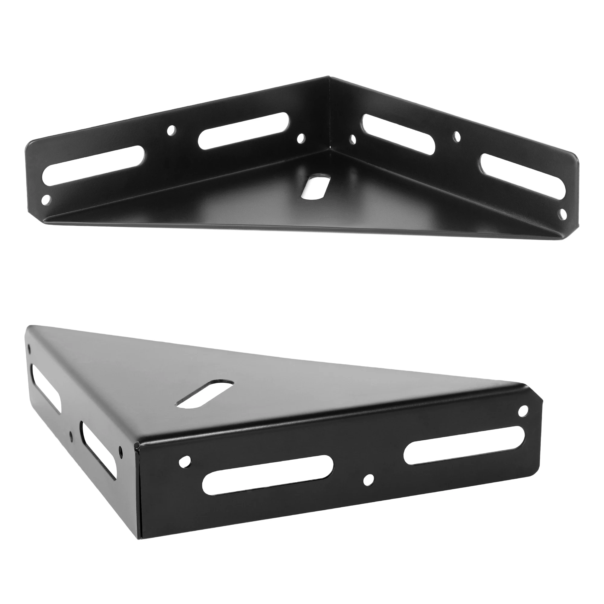 2PCS Heavy Duty Large Iron Black Angle Bracket Metal Triangular Wooden Shelf Support Corner Brace for Cabinet Furniture Fixing