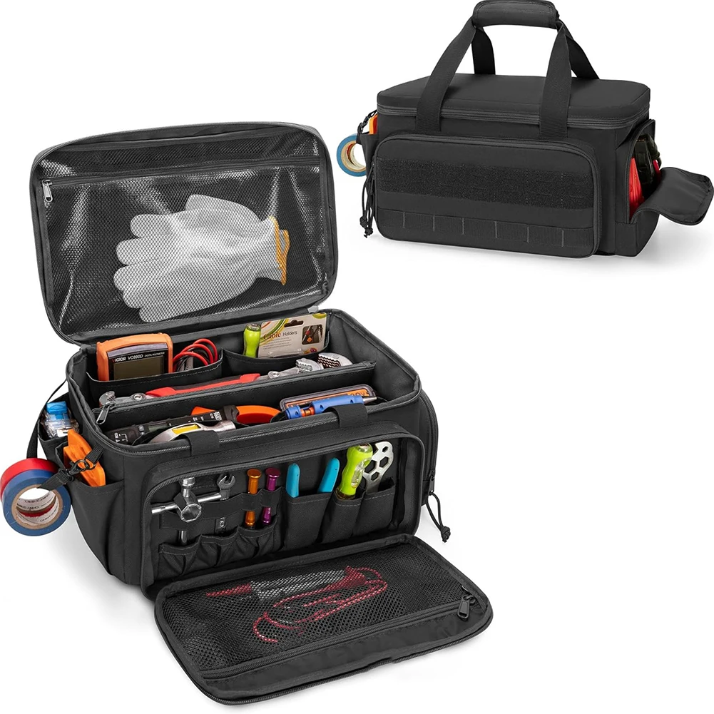 

Multifunctional Tool Bag 14 Inch with Padded Base and Non Slip Material Great for Electricians and Handyman Use