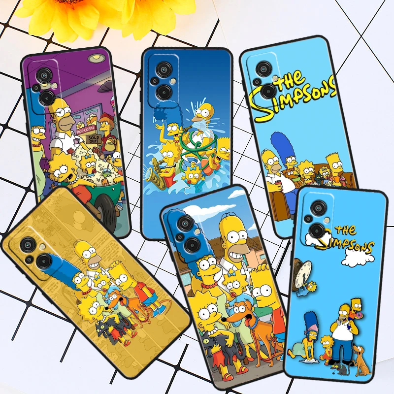 Disney The S-simpsons Black Phone Case For Xiaomi Redmi 10 12 13 C GO K10 30 40 50 60 Pro Gaming ULTRA Shell Soft Cover Capa