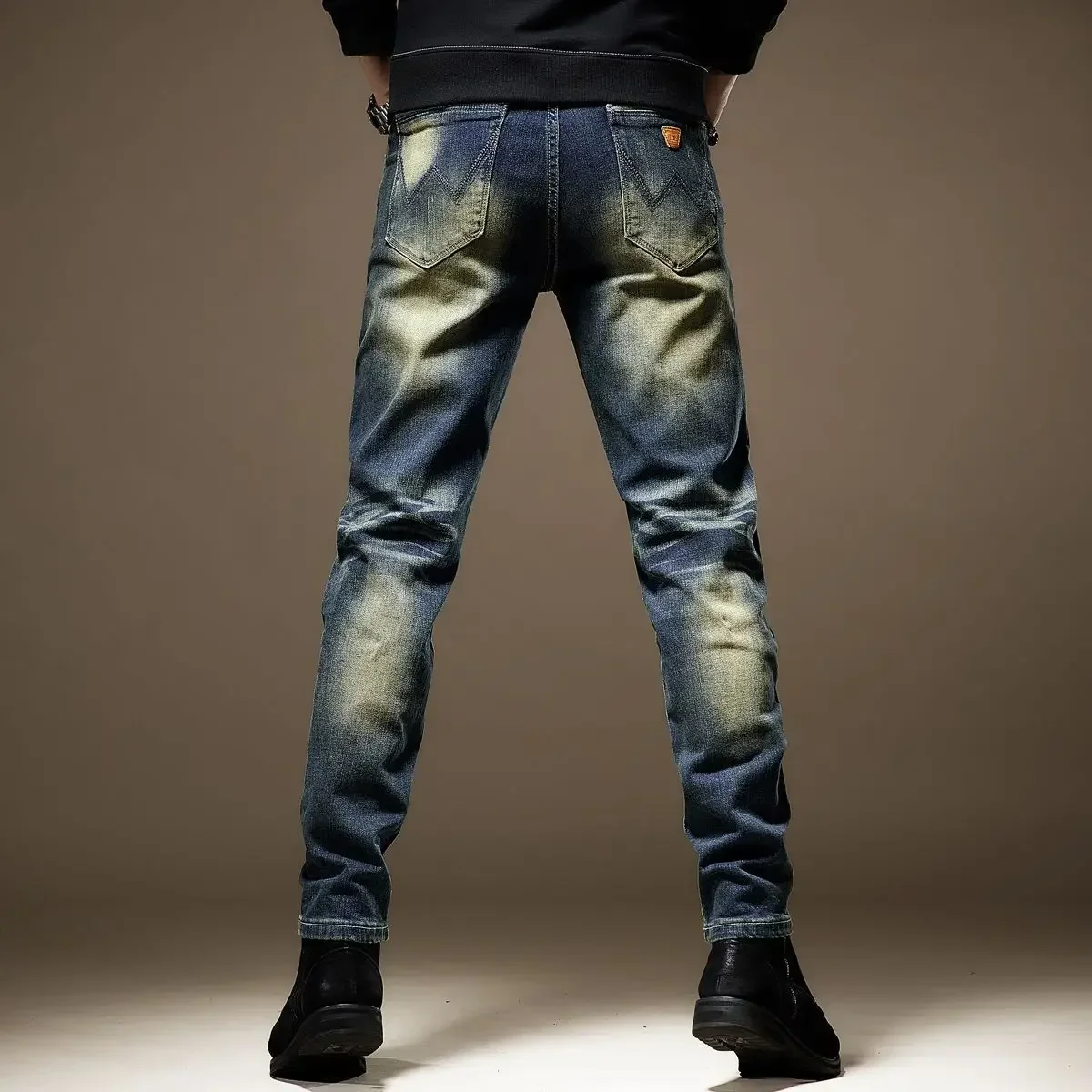 Heren Cowboybroek Slim Fit Straight Werkkleding Heren Jeans Skinny Met Zakken Strakke Pijp Broek Gewassen Y 2K Vintage Classic Y 2K