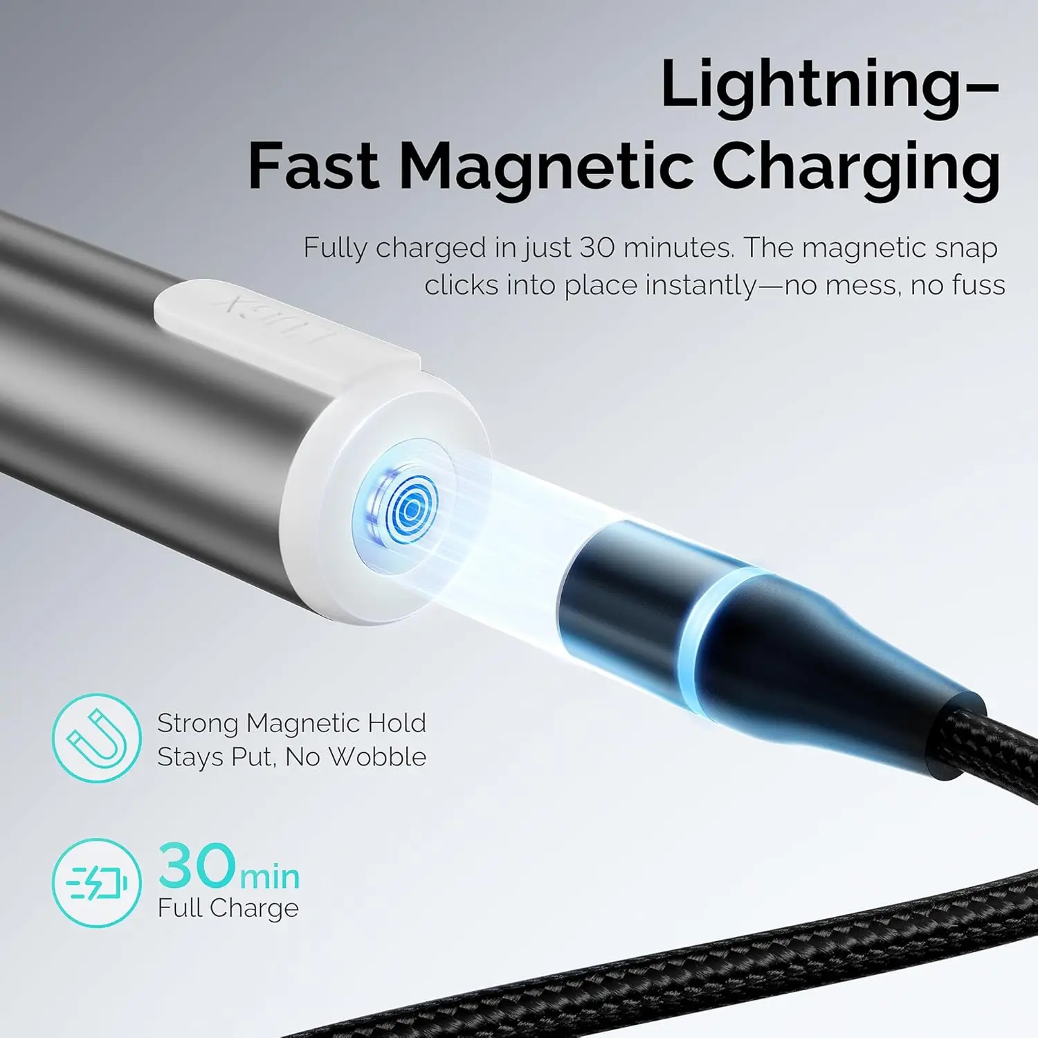 磁気充電付きジェルネイル用ハンドヘルドUVライト – ポータブルLEDネイルランプ、コードレスドライヤー – グレー