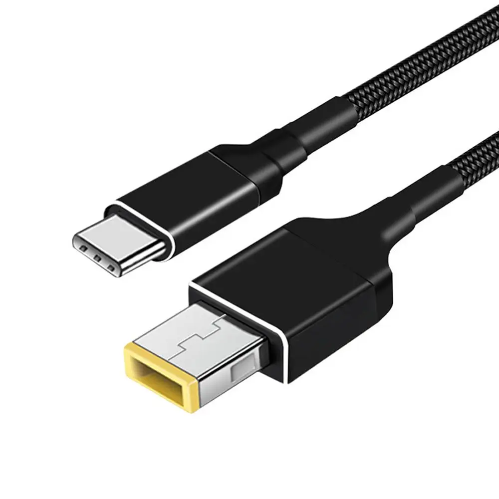 Cargador PD para portátil, Cable de alimentación de 100W y 1,8 m, tipo C, USB-C a USB, Delgado, punta cuadrada, para Lenovo Yoga 2 Pro 13 Thinkpad
