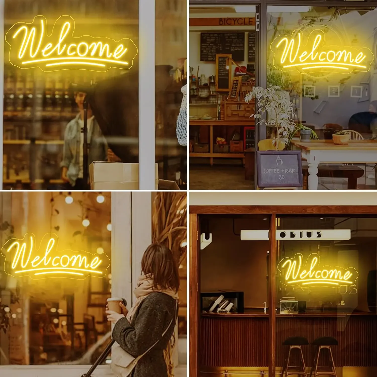 Welcome LED Neon Sign USB Dimmable Neon Light Sign for Gameroom Bedroom Bar Livingroom Birthday Party Gift Wall Decoration