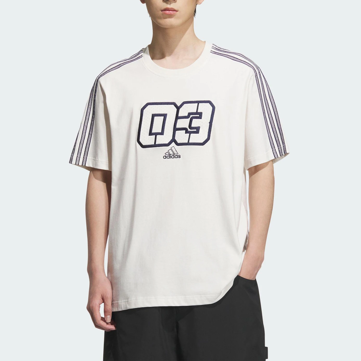 

Adidas подлинный 2025 летний мужской трикотаж для улицы свободный с коротким рукавом JX2634