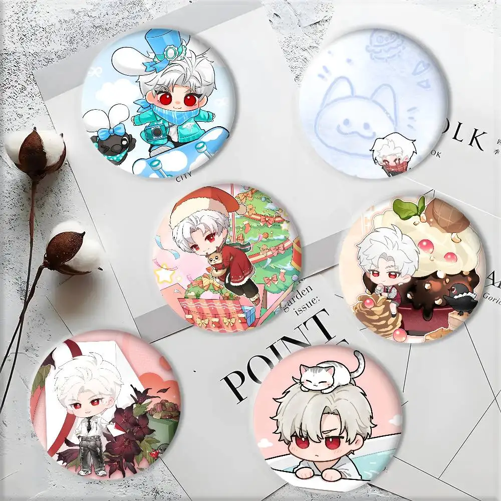 Cartoon Cute Game Love and Deepspace Sylus Badges Round Cosplay Pin Bag Decor Fans Collect Friends Gifts Brooch Souvenir