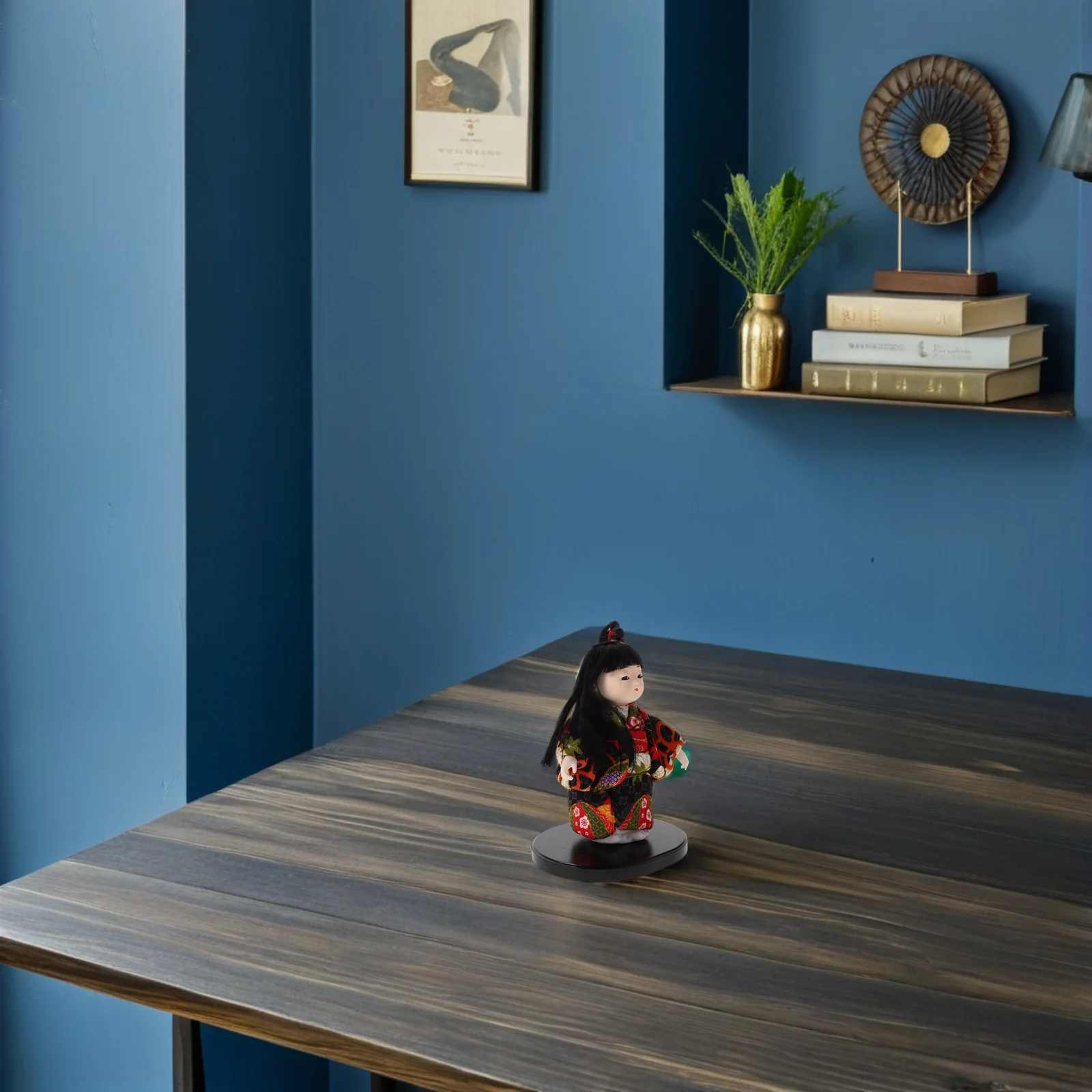 

Японское кимоно ручной работы, традиционный орнамент гейши, дисплей для домашнего офиса, стола, японский культурный художник