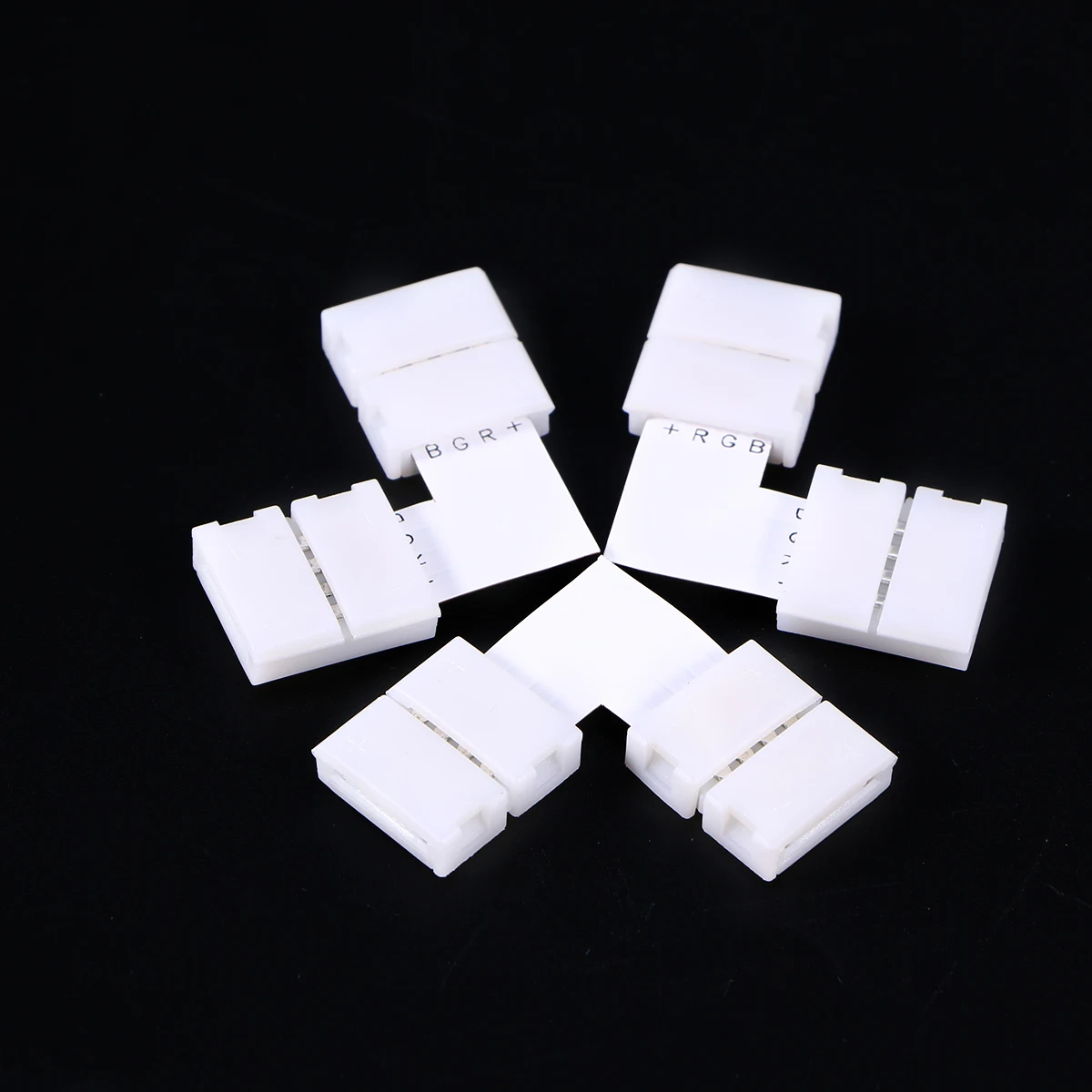 

6pcs 10Mm Solderless Led Strip Connectors White L-Shaped Snap Connector For Rgb5050 Waterproof Easy Install Diy