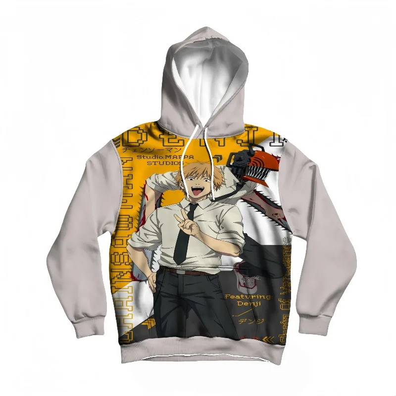 

Mens Anime Chainsaw Man Denji Character 3D Printed Hoodie Casual Streetwear Fashion Top Autumn Winter Trendy Comfortable Wear
