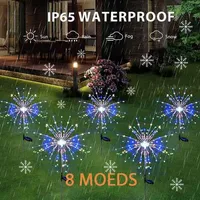150LED Solar Power Firework Lights Garden Decoration Fairy Lights Waterproof Outdoor Dandelion Lawn Lamp for Patio Garden Decor