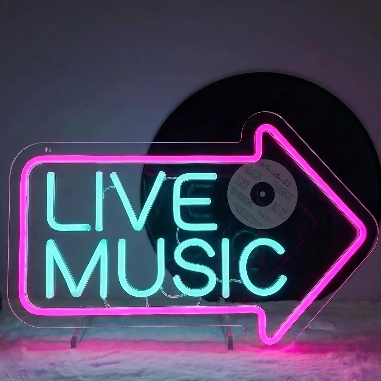 Live Music Neon Sign USB Dimmable LED Lights For Bar Club Music Studio Bedroom Party Room Wall Hanging Art Decor Neon Billboard