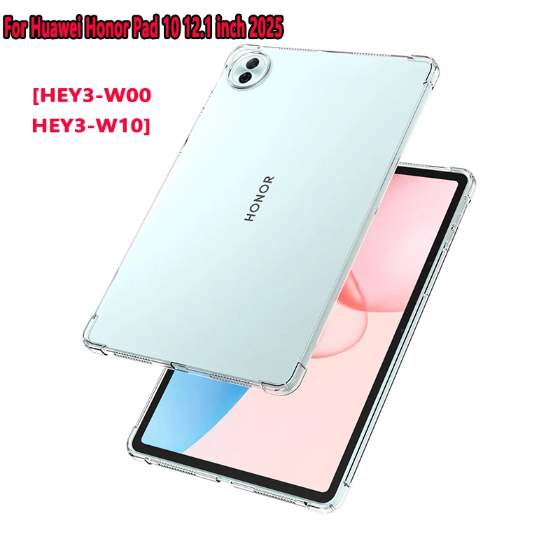 Transparent Case For Huawei Honor Pad 10 12.1 inch 2025 Airbag Clear Silicone soft TPU Cover HEY3-W00/HEY3-W10 12.1