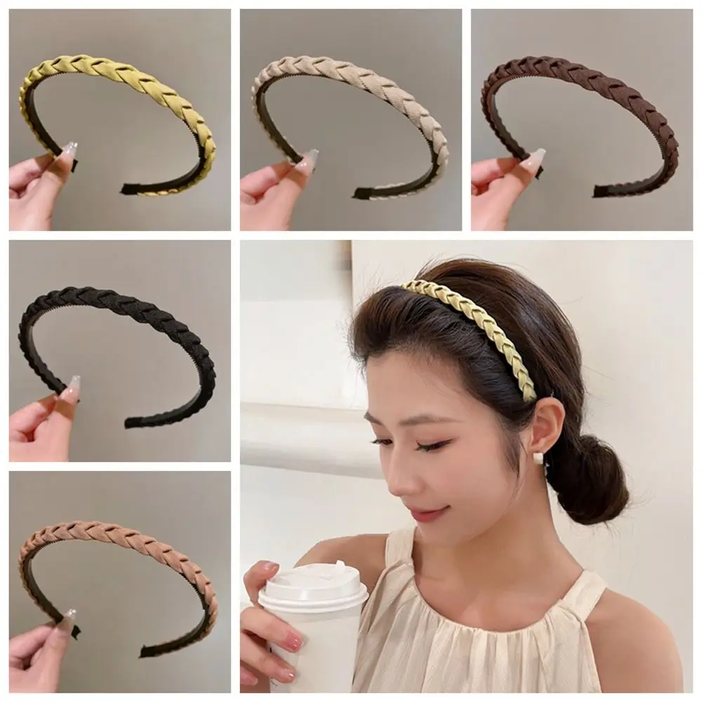 Elegant Twist Weaving Hair Hoop Non-slip Winding Cross Braided Headband Simple Korean Style Party