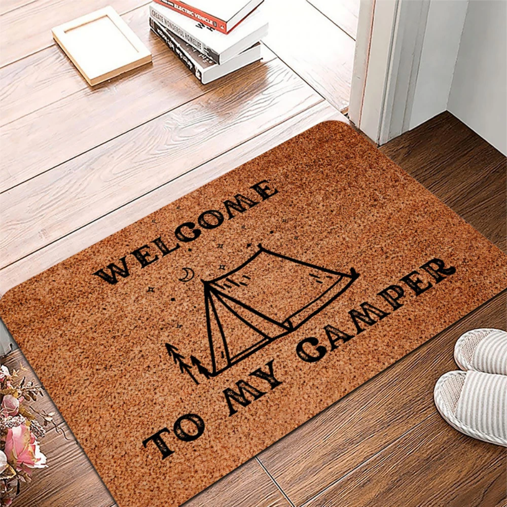 Indoor Decor Mat funny party quote camper tent print indoor entry living room leisure area cabin household floor Mat