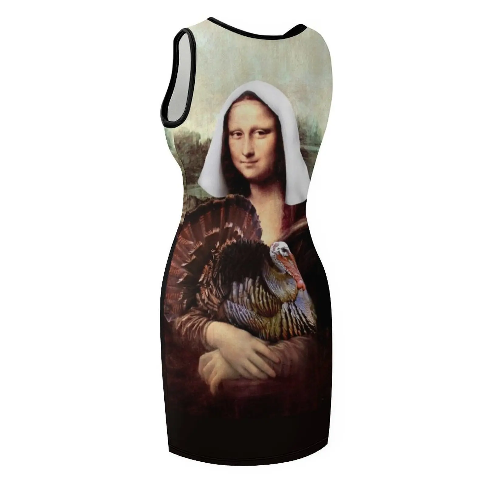 Mona Lisa Thanksgiving Pilgrim Sleeveless Sundress beach outfits for women dresses for prom clothes for women