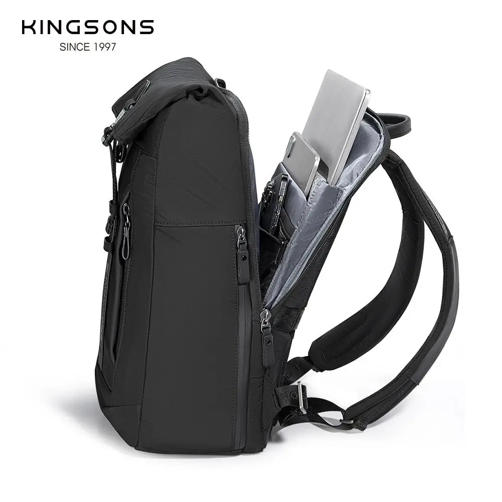 Kingsons Backpack For Men 15.6 inch Laptop Business Travel Backpack W Usb Charging Port Waterproof Wear-resistant