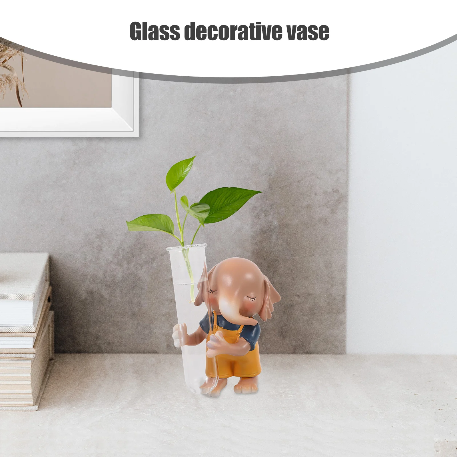 

Animal Sculpture Glass Tube Hydroponic Flower Vase Desktop Decoration Cute Rabbit Decor Flower Vase Hydroponic