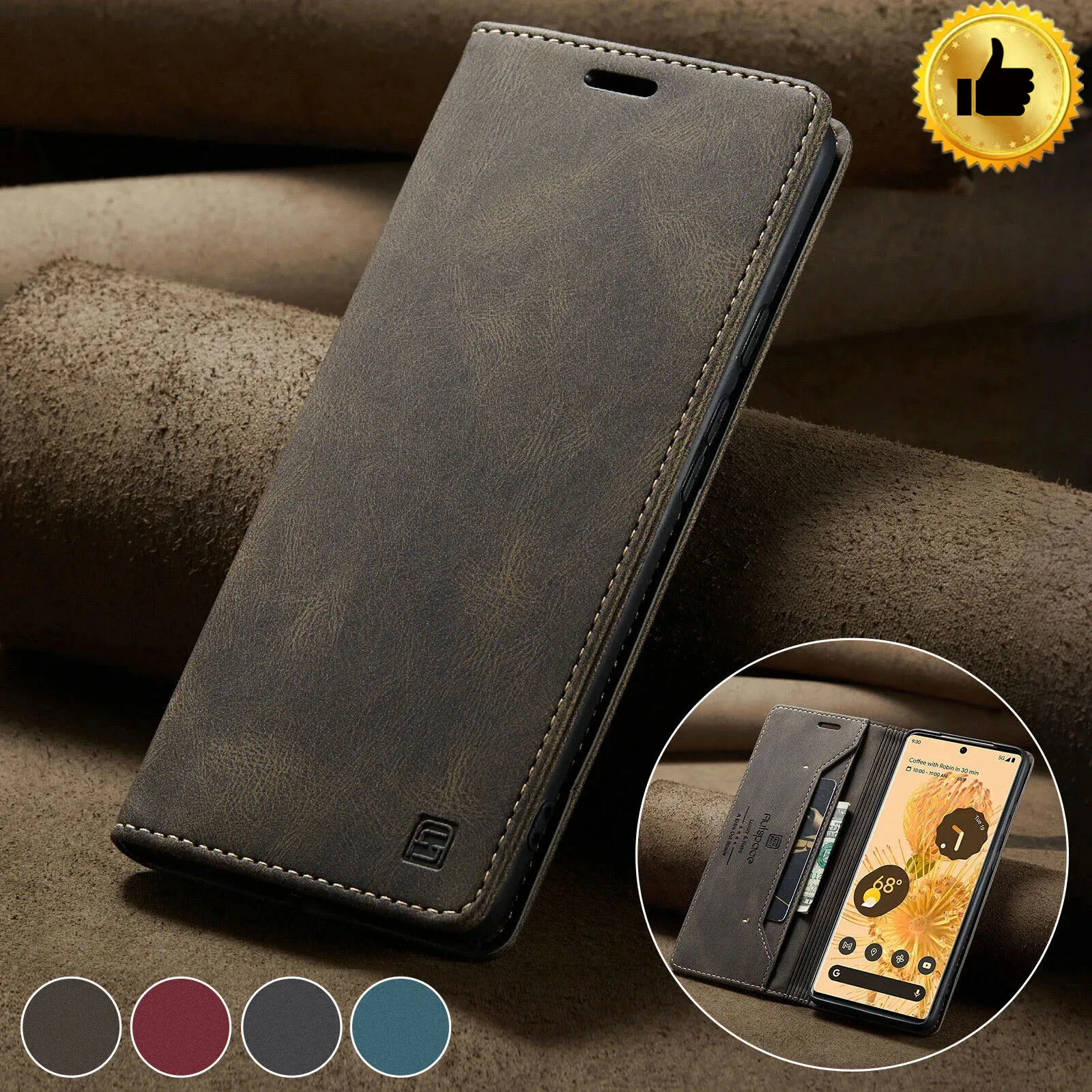 

Leather Wallet Card Slot Case For Google Pixel 7A 6A 6 7 8 Pro Magnetic Flip Shockproof Phone Cover Stand