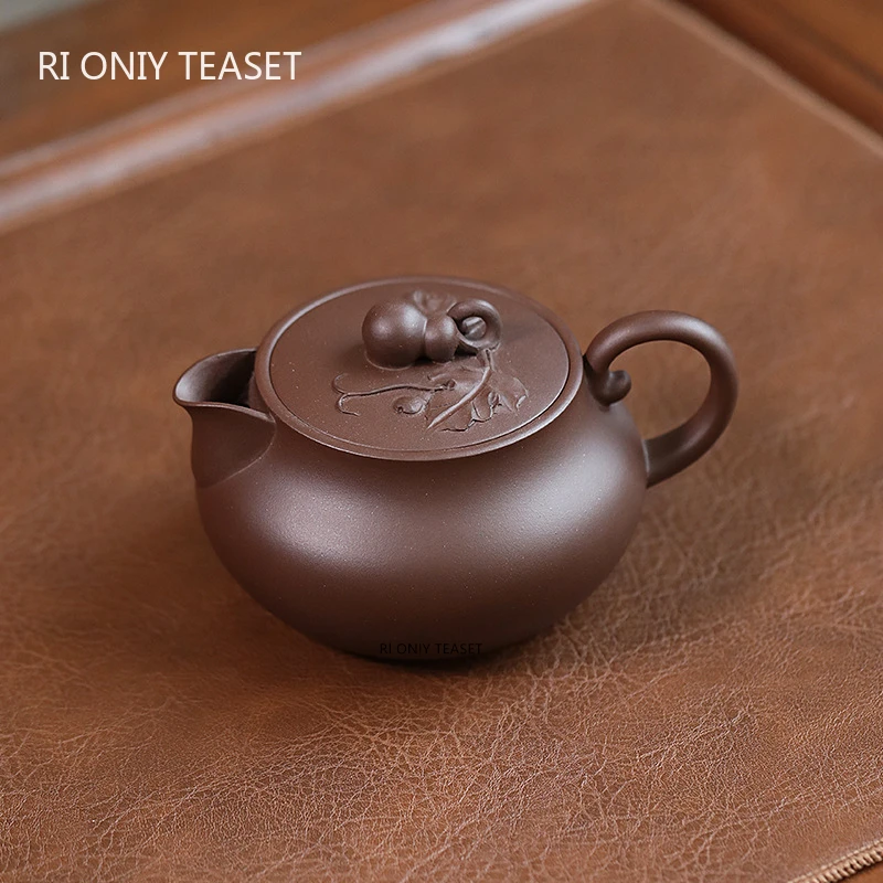 

190ml Yixing Purple Clay Teapot Famous Handmade Gourd Shape Tea Pot Beauty Tea Infuser Kettle Chinese Zisha Teaware Customized