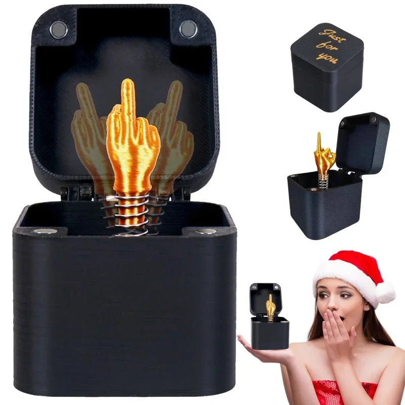 

Christmas Interesting Prank Gift Middle Finger In Box Christmas Box Funny Creative Gifts Office Desk Decoration Home Decoration