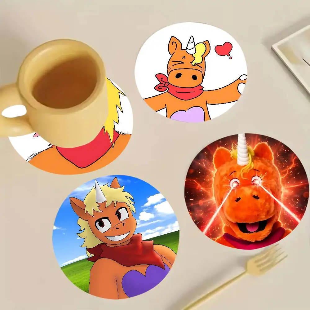 B-Buddy The Unicorn Wooden Cup Mat Cappuccino Vodka Juice Water Coaster for Flower Shop