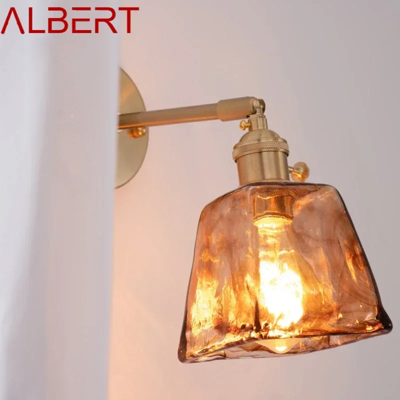 ALBERT Nordic Brass  Wall Lamp Indoor Living Room Bedroom Bedside Lamp Modern Hotel Corridor Hallway Wall Lamp