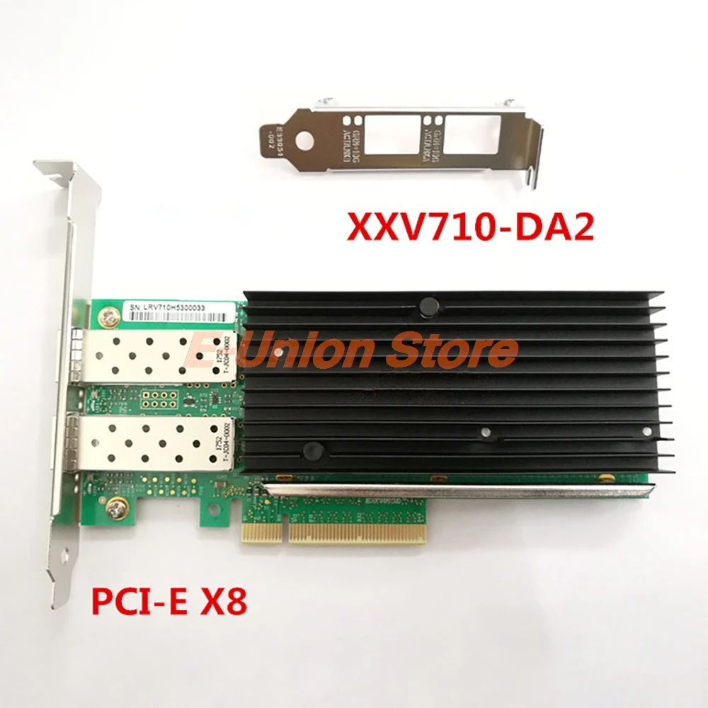 PCIe x8 25G Dual-Port Server Adapter XXV710PF-2SFP28 25G Dual-Port Server Fiber Optic Network Card NIC SFP28-25G-SR XXV710-DA2 
