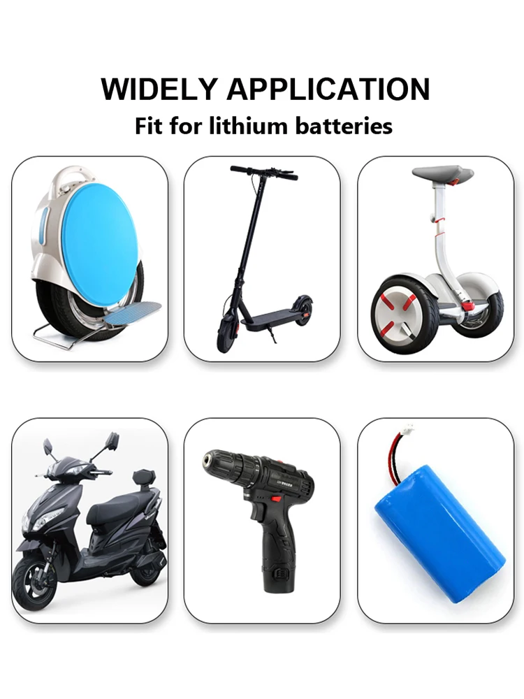 Intelligentes Batterieladegerät für Lithium-Batterien 36V 10S 42V/48V 13S 54.6V 2A mit LED-Anzeige für Li-Ionen-Ladegeräte.