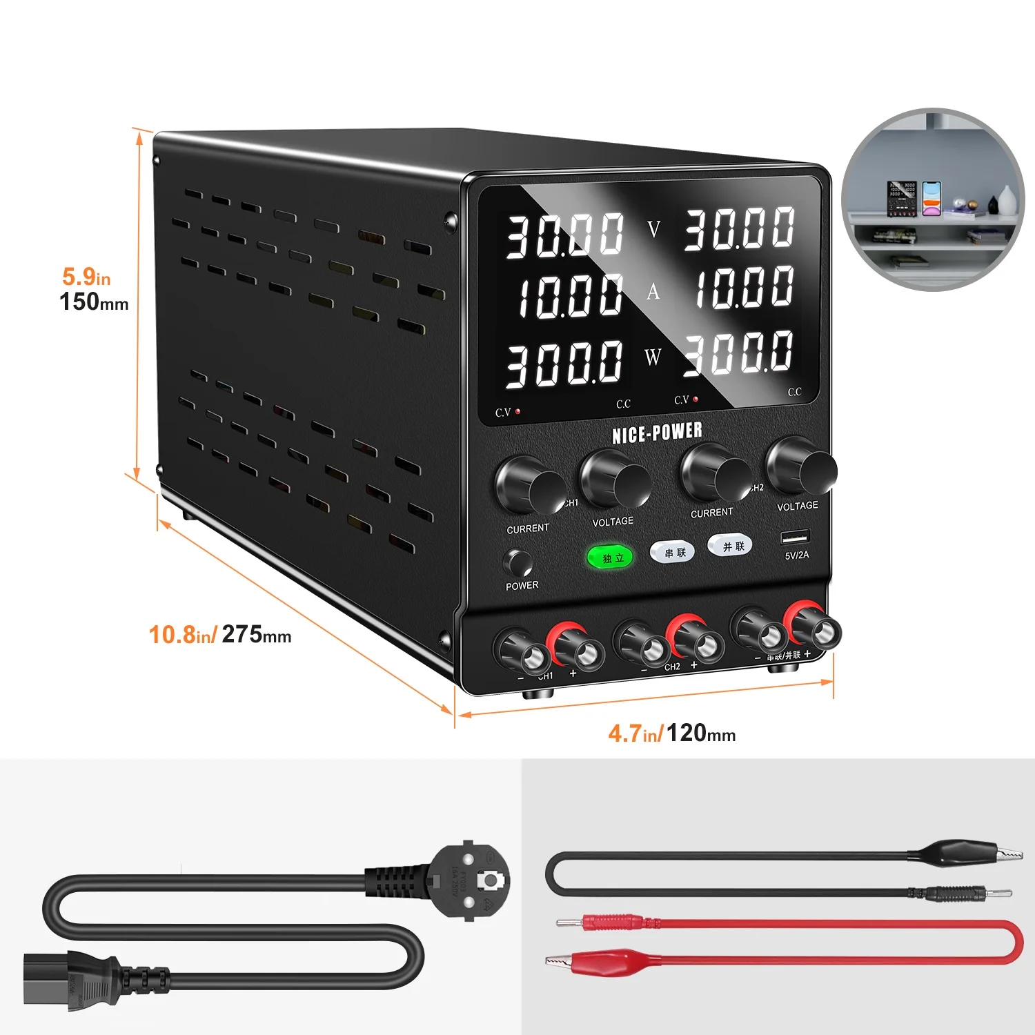 30V 5A 4 Digits Digital Dual-channel Variable DC Power Supply Voltage Regulator Laptop Repair Rework Bench Power