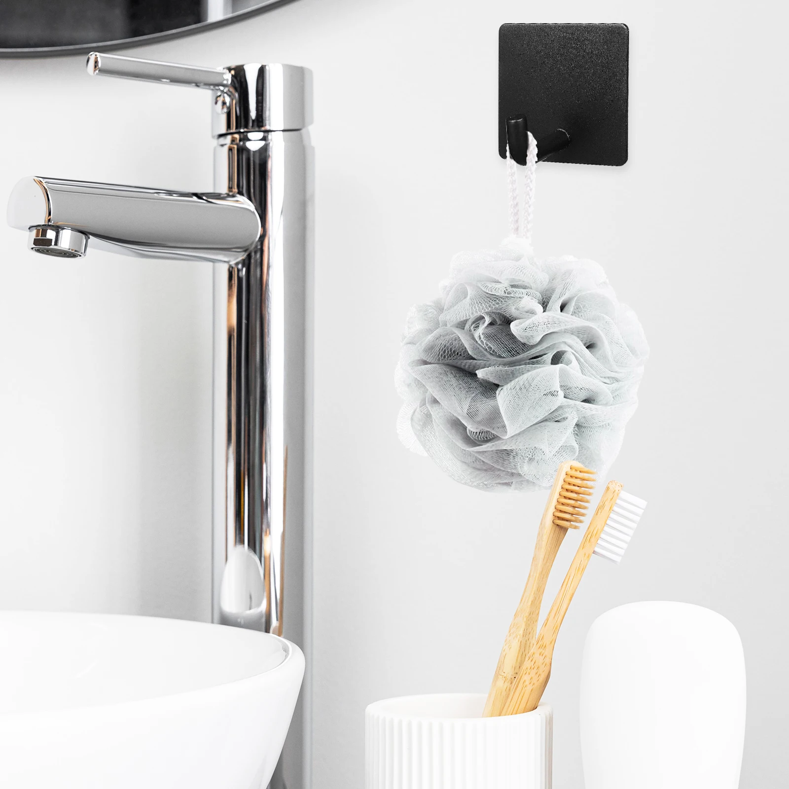 Ganchos para toallas de baño, ganchos cuadrados de letras