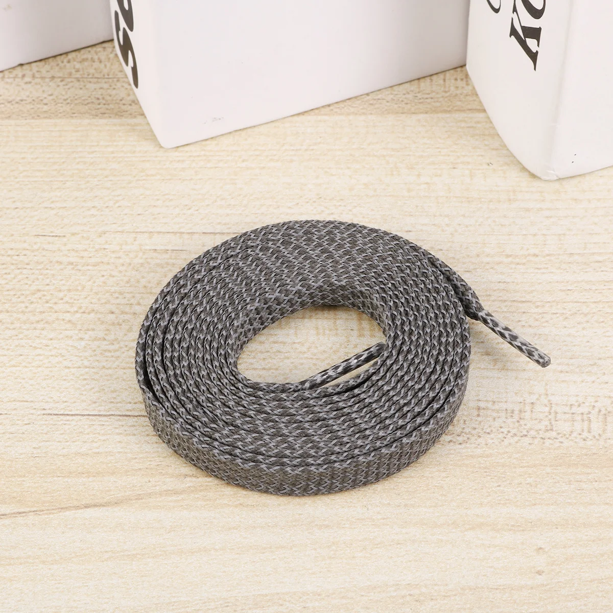 

2Pairs 8mm Reflective Shoelaces Dark Grey 180cm Unisex Flat Shoe Lace High Visibility Sport Casual Sneaker Shoe Accessories