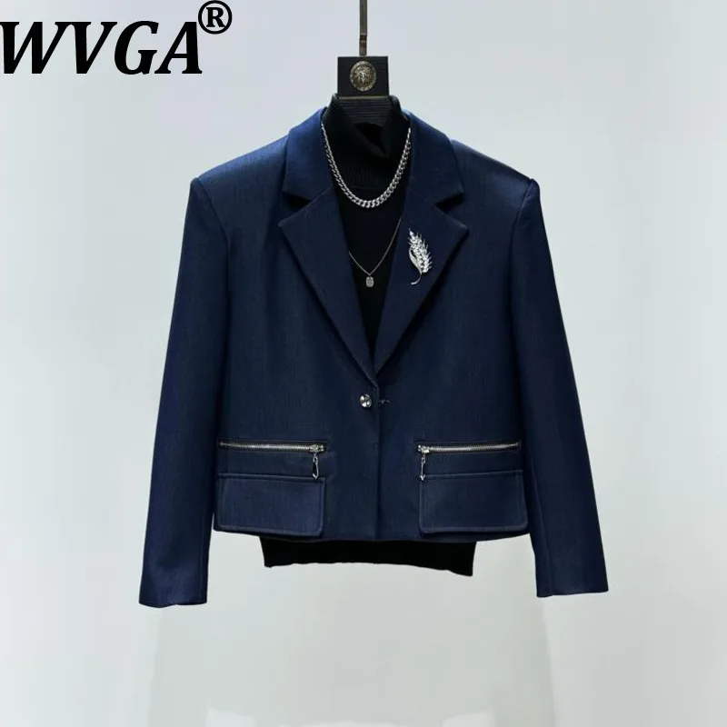 

WVGA весна осень новые мужские модные короткие пиджаки с отложным воротником нишевые шикарные повседневные прямые брюки комплект из двух предметов W15628