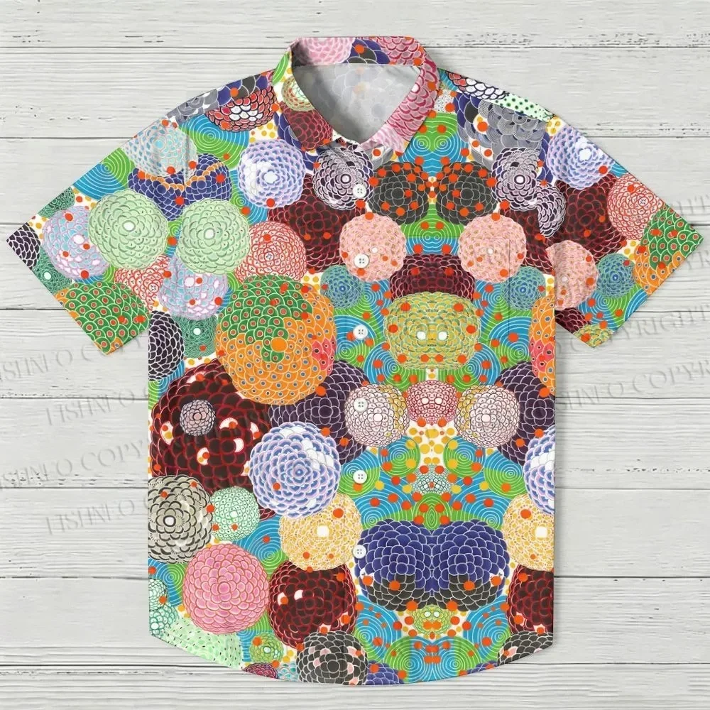 Blooming Floral Painting Printed Hawaiian Shirt 3D Pattern Style Men's Hawaiian Shirt