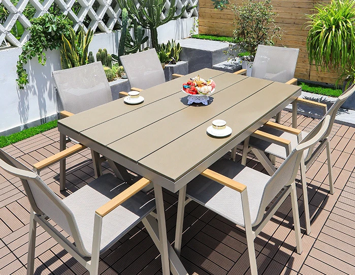 

Outdoor tables, chairs, courtyards, plastic wood, leisure outdoor terraces, villas, gardens, anti-corrosion wood