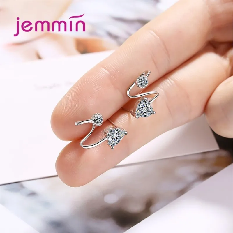 

Серьги-гвоздики из стерлингового серебра 925 пробы, модный стиль, дизайн в форме сердца, модные украшения, сверкающий кубический цирконий, женский клубный вечерние