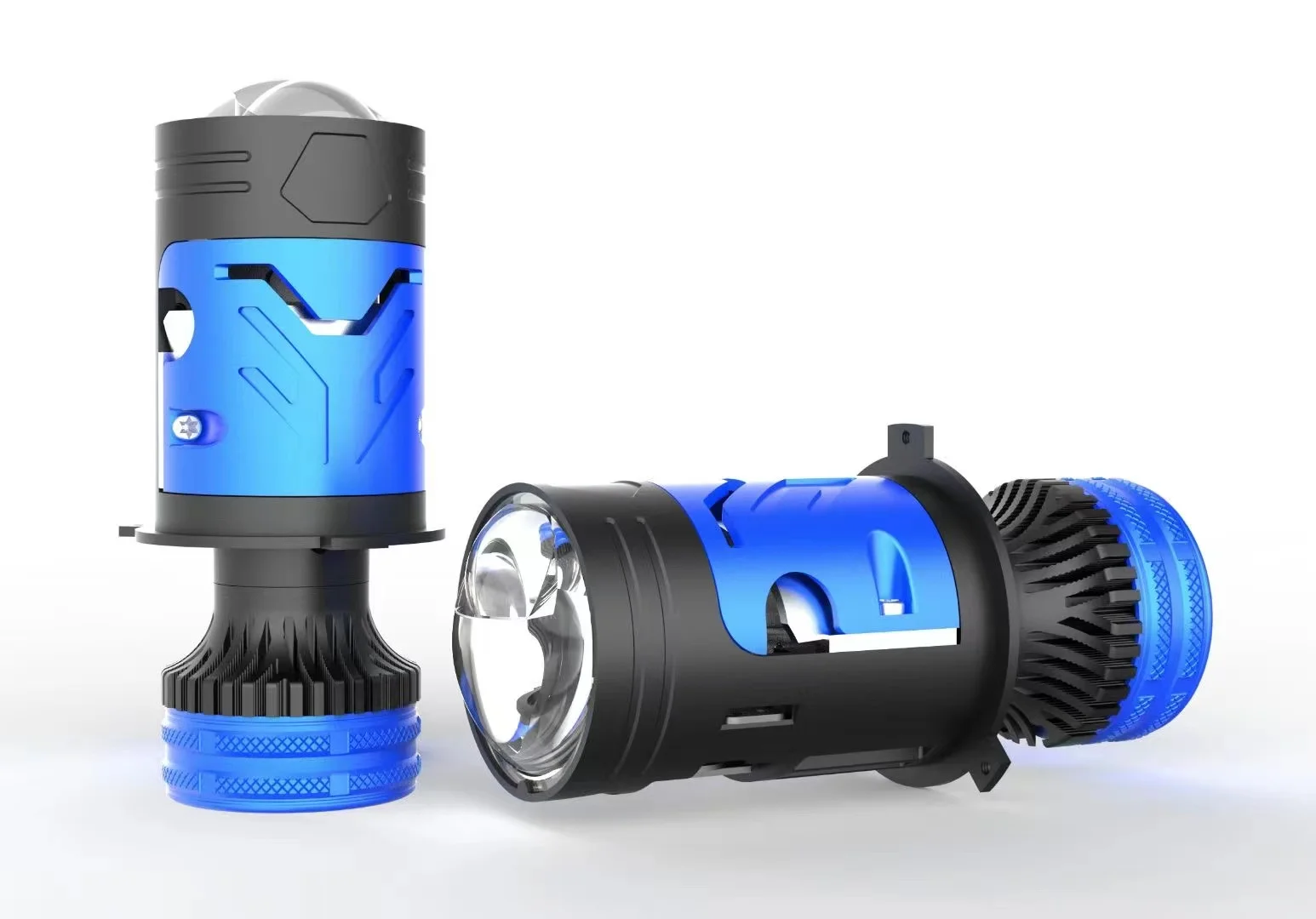 New Design M01Y Mini H4 High Power 6000K 12V Motorcycle Dual Lens Laser Headlight Projector LED Bulb