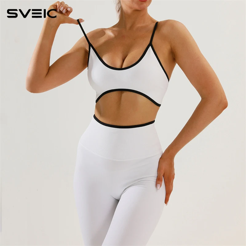 

SVEIC Gym Set Sports Seamless Impact High Waisted Leggings Fitness Sportswear Workout Two Piece Shorts Suits Women Yoga Clothing
