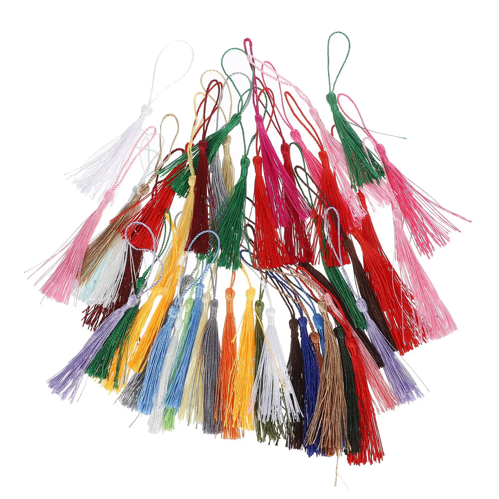 

50 Pcs Chinese Knotted Tassels Wedding Favor Key Decorative Pouch Keychain Decoration Silk