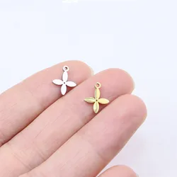 10pcs Wholesale Stainless Steel High Quality Mirro Polish Flower Girls Charms Pendant DIY Necklace Bracelets Unfading Colorless