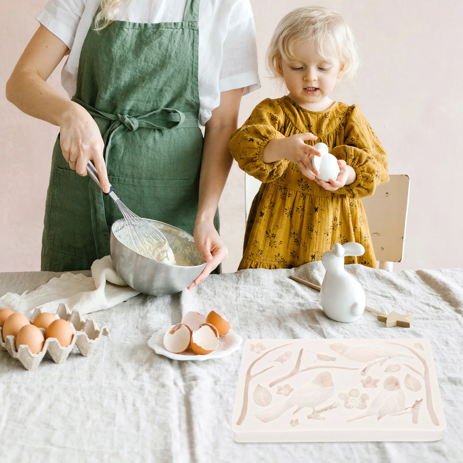 

Silicone Baking Mold Flower Bird Design Chocolate Biscuit Fondant Mold Kitchen Supplies Nonstick Safe Hygienic Easy Clean
