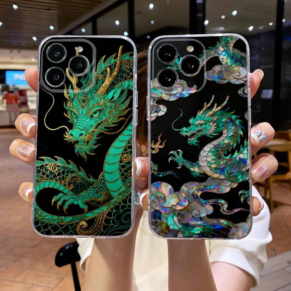 

Luxury Dragon Embossed Phone Case For iPhone 17 16e 16 15 14 13 12 11mini Pro Max X XR XSMAX 8 7 Air Plus Soft Cover