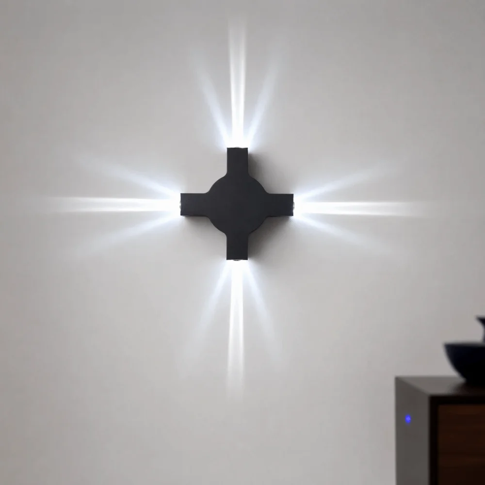 High Brightness Waterproof LED Wall Light 4W White Light Beam Line Wall Light Aluminum Shell AC 85-265V Wall Light Garden