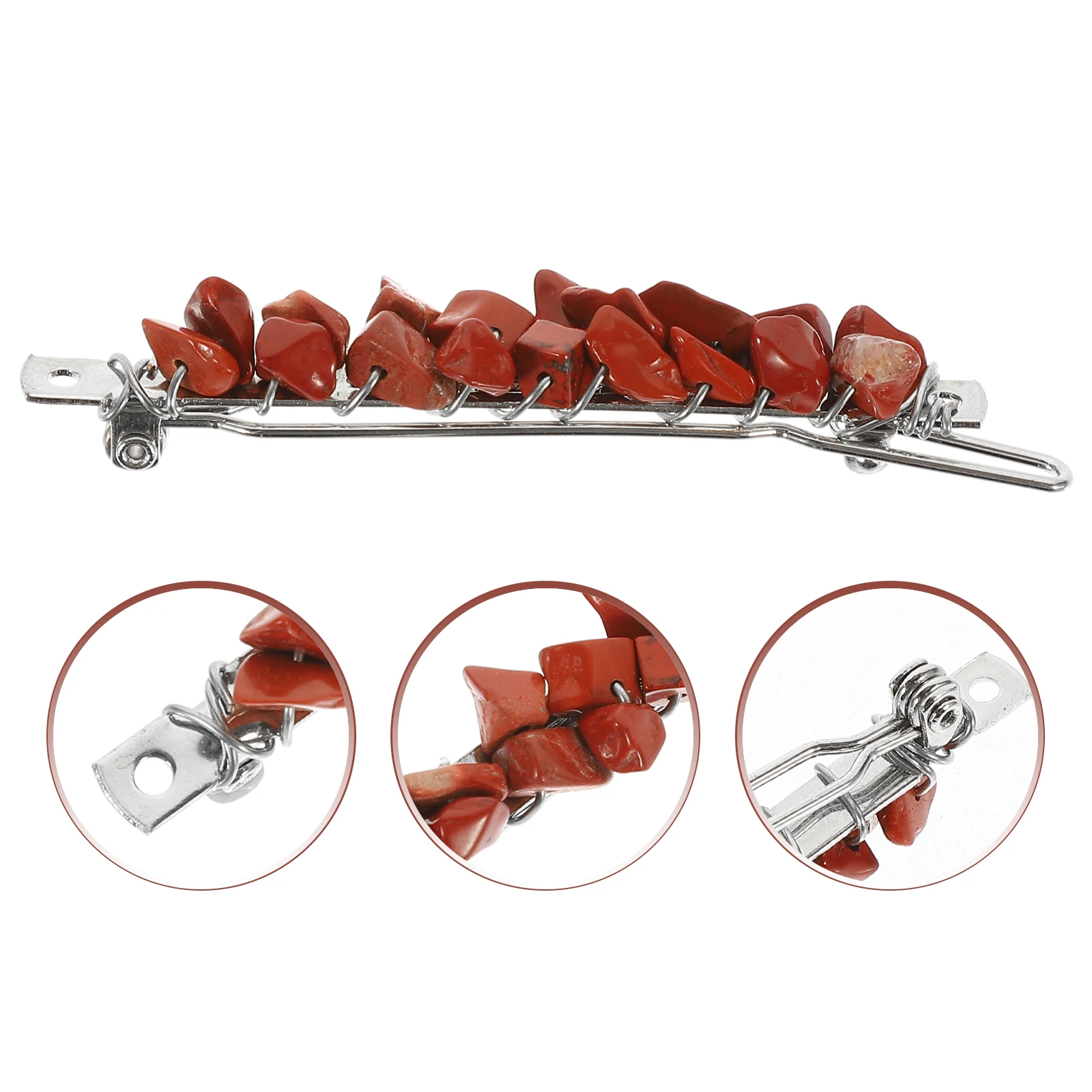 

2pcs Crystal Stones Clips For Women Colorful Metal Barrettes Lightweight Durable Stone Pins Natural Stone Clip Jewelry Styling