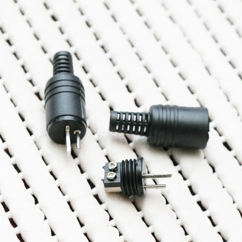 2pcs 2 Pin Black DIN Plug Speaker And HiFi Connector Screw Terminals Connector Power Signal Plug Adapters