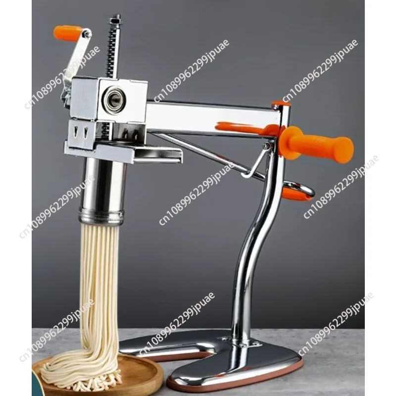 Household Manual Stainless Steel Noodle Press Machine Portable Dual Shaft Pasta Maker with 10 Types Noodle Molds