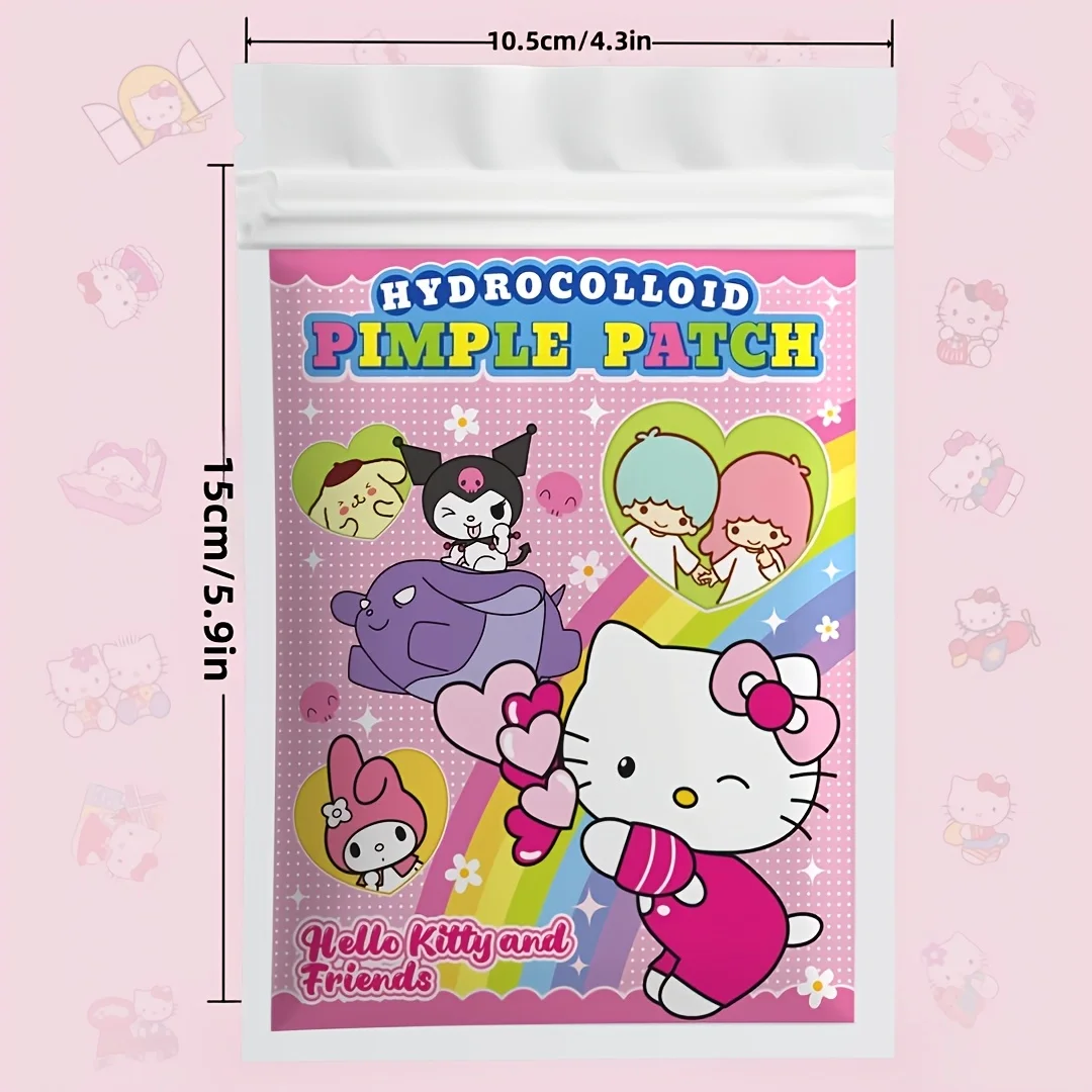 20/80PCS Sanrio Hello kitty Cartoon hydrocolloid acne patch - facial decorative sticker - covers blemishes and acne scars.